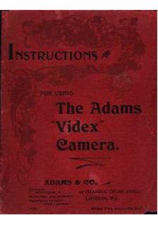 Adams and Co Videx manual. Camera Instructions.